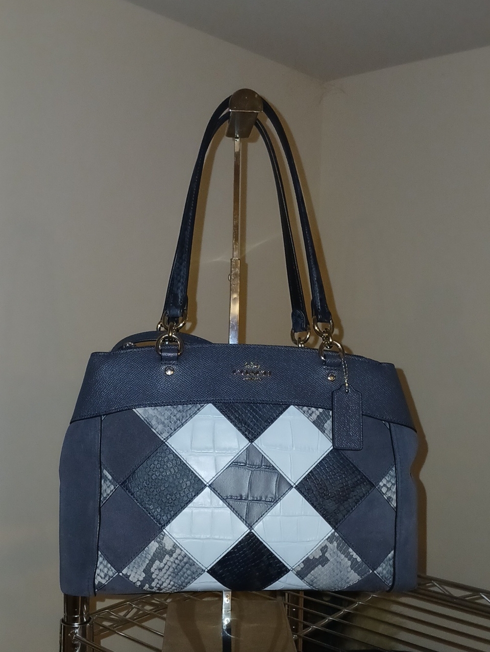 Coach Brooke Carryall Patchwork Leather & Suede Shoulder Bag